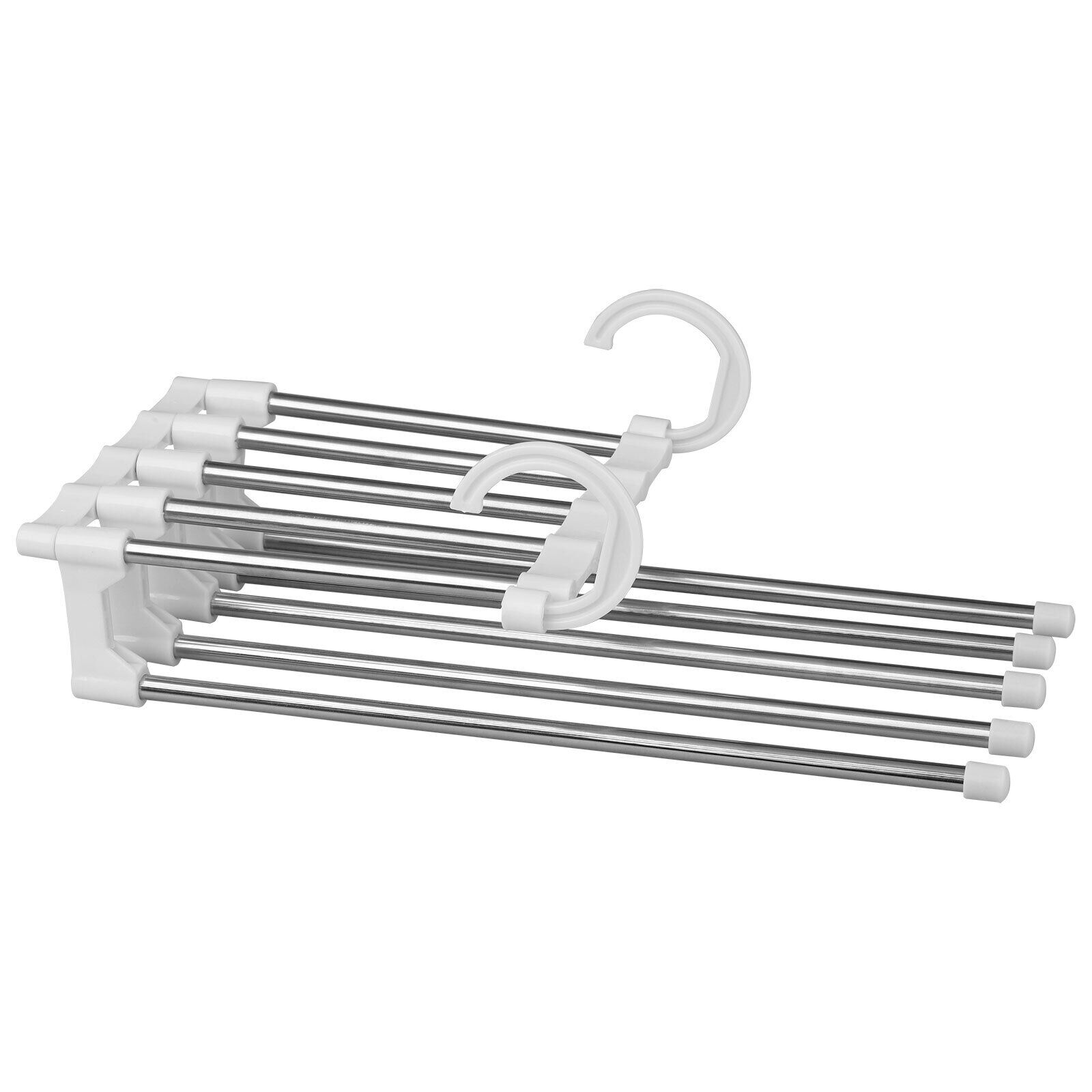 5 In1 Multi-functional Pants Rack Shelves Stainless Steel Wardrobe Magic Hanger - Mubimart - Pant hanger 