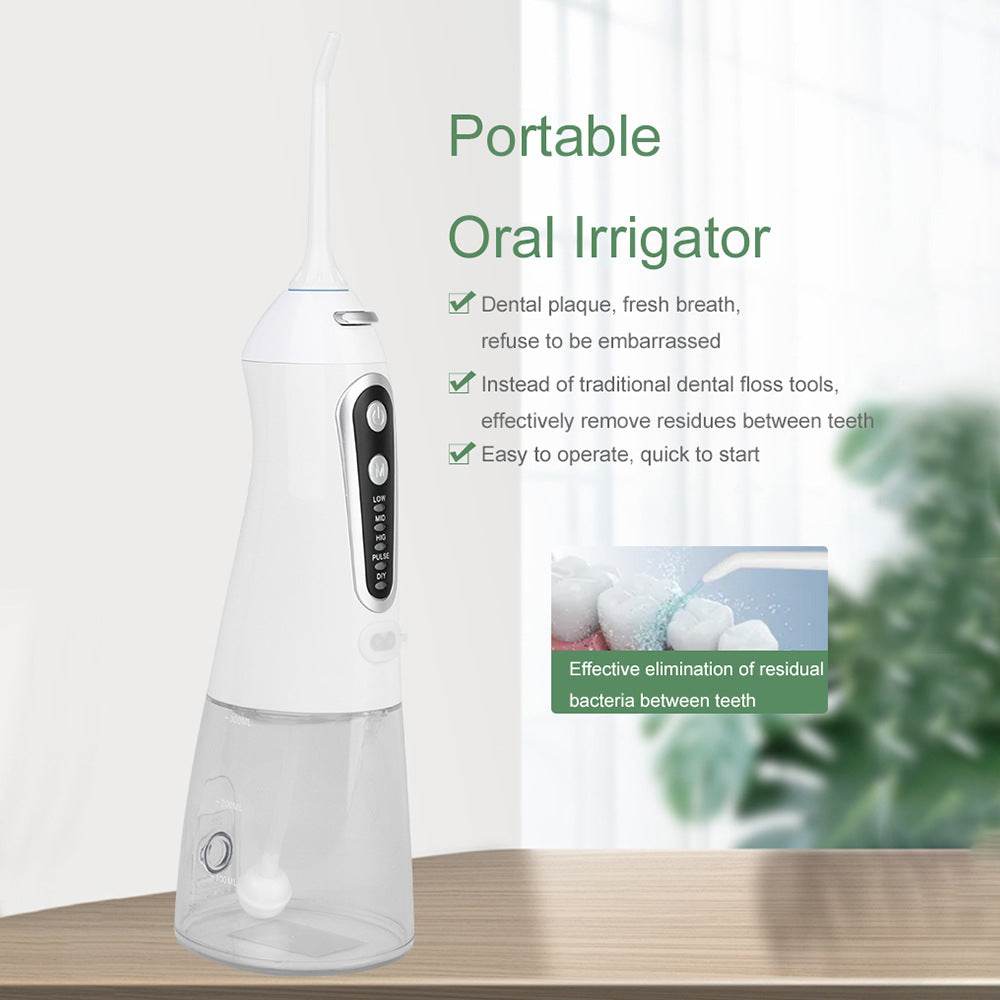 5 Modes Oral Irrigator, Portable Flosser, USB Rechargeable, Water - Mubimart