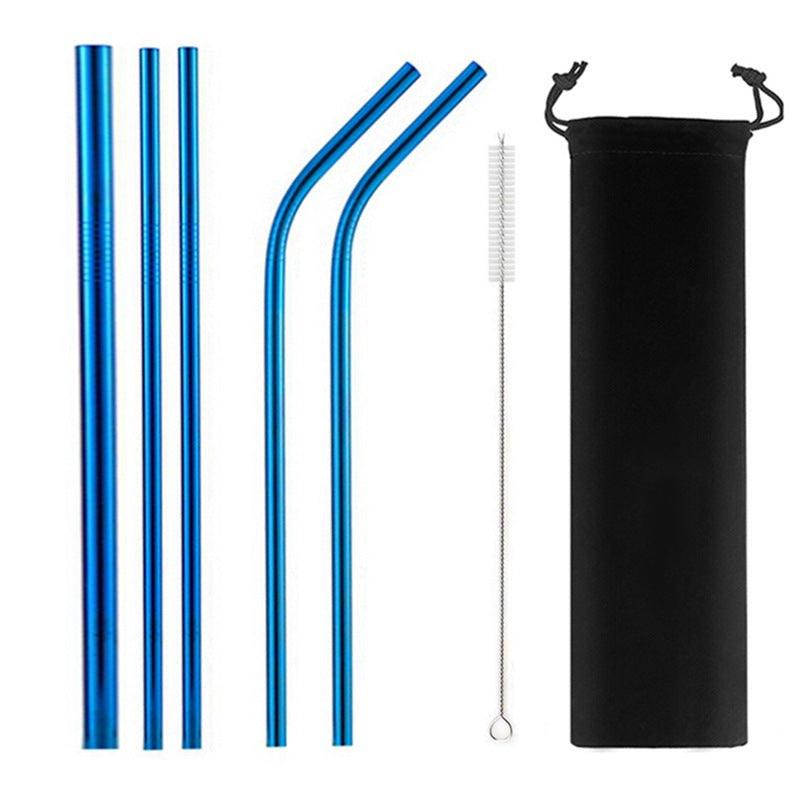 5 Sets Of 304 Stainless Steel Straws - Mubimart -  