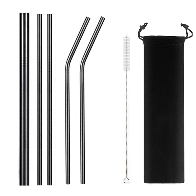 5 Sets Of 304 Stainless Steel Straws - Mubimart -  