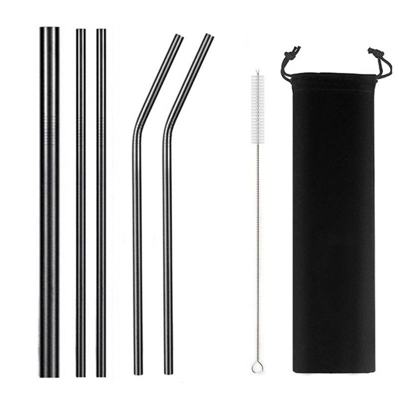 5 Sets Of 304 Stainless Steel Straws - Mubimart