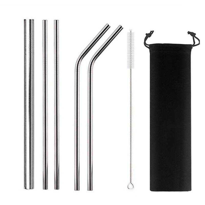 5 Sets Of 304 Stainless Steel Straws - Mubimart