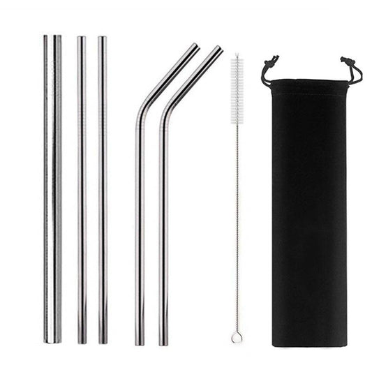 5 Sets Of 304 Stainless Steel Straws - Mubimart
