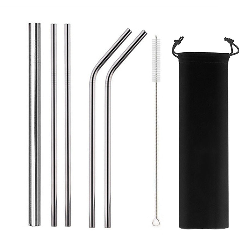 5 Sets Of 304 Stainless Steel Straws - Mubimart -  