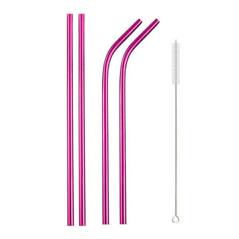 5 Sets Of 304 Stainless Steel Straws - Mubimart -  