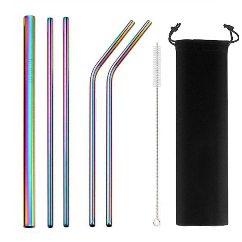 5 Sets Of 304 Stainless Steel Straws - Mubimart