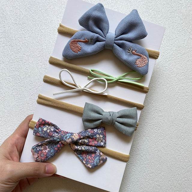 5-piece Baby Headband Bow Set - Mubimart