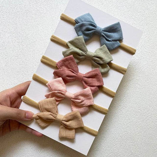 5-piece Baby Headband Bow Set - Mubimart