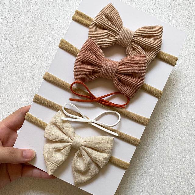 5-piece Baby Headband Bow Set - Mubimart
