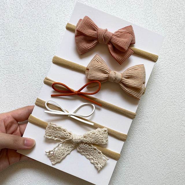 5-piece Baby Headband Bow Set - Mubimart