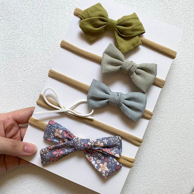 5-piece Baby Headband Bow Set - Mubimart