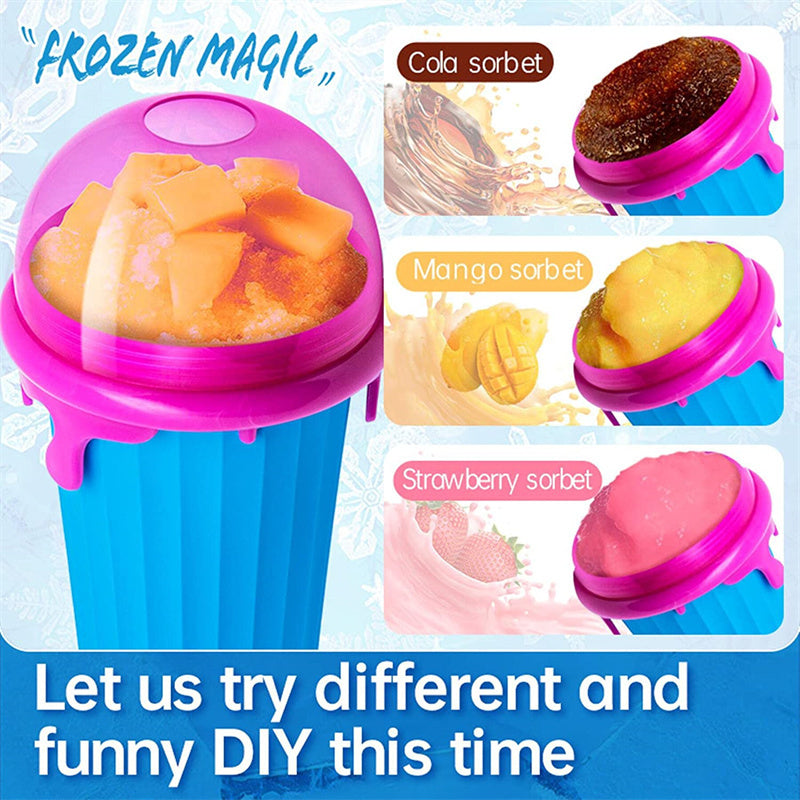 500ml Large Capacity Slushy Cup Summer Squeeze Homemade Juice Water Bottle Quick-Frozen Smoothie Sand Cup Pinch Fast Cooling Magic Ice Cream Slushy Maker Beker Kitchen Gadgets - Mubimart -  