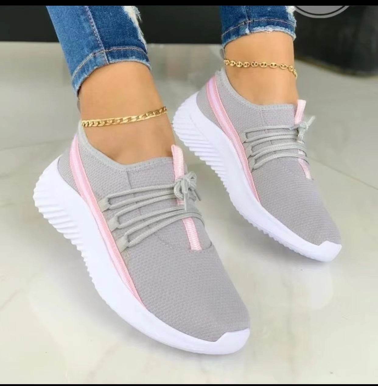 Stripe Sneakers For Women Sports Shoes - Mubimart