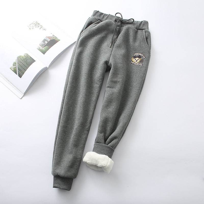 Lamb velvet sweatpants Trousers - Mubimart