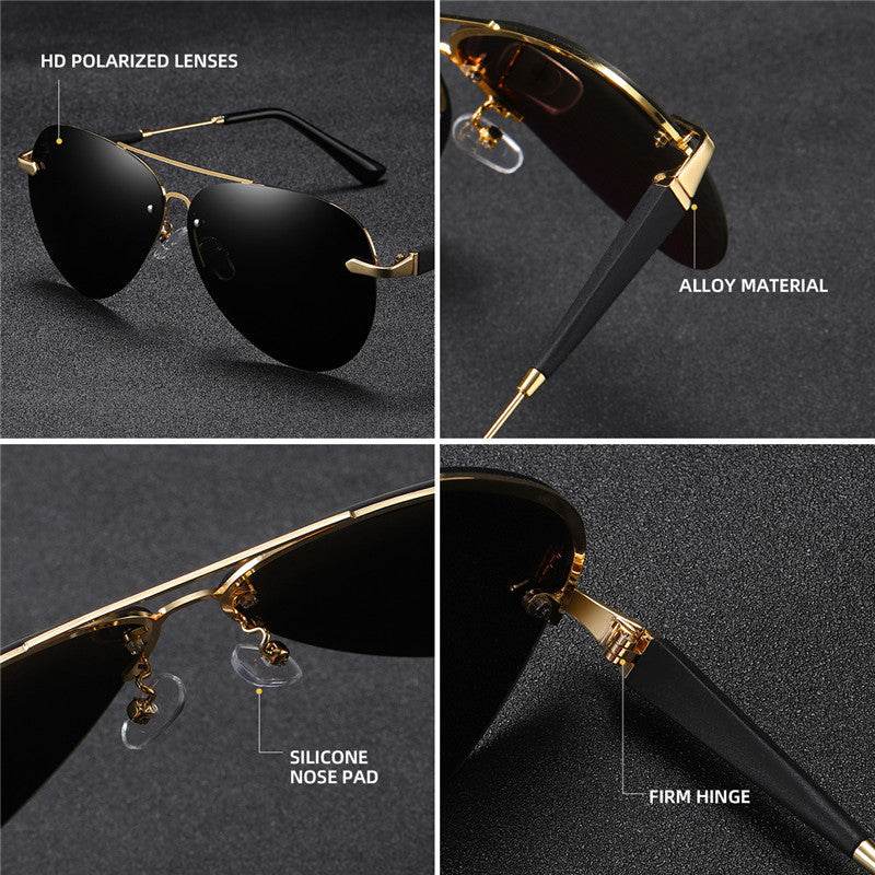 Polarized Sunglasses Classic Rimless - Mubimart