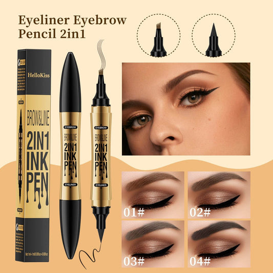 Eyeliner Eyebrow Pencil Two-in-one - Mubimart