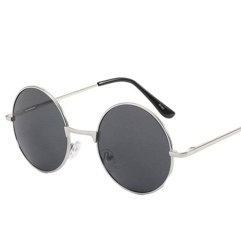 Mens Fashion Retro Round Frame Sunglasses - Mubimart