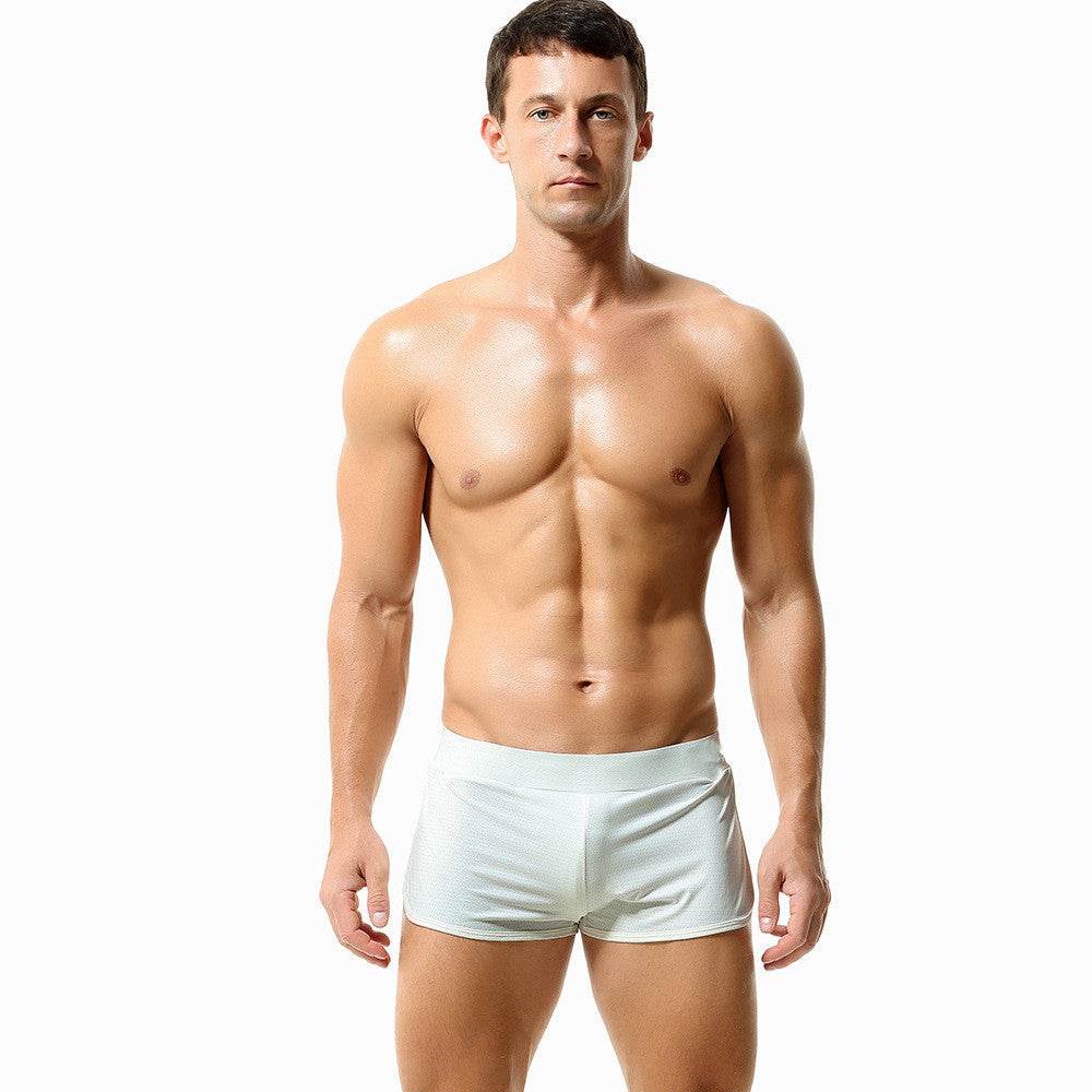 Men's Boxers Built-in Double-size Boxers Breathable Mesh Home Pants - Mubimart