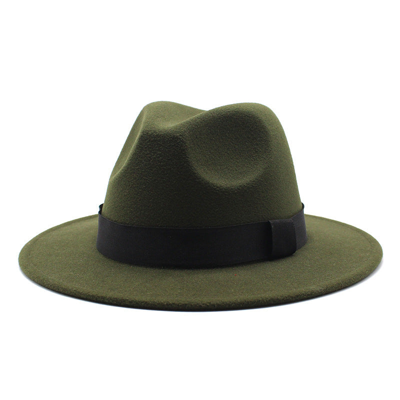 Nieuwe Panama Flat Brim Fedora Hoed Wollen Hoed Heren En Dames Hoeden