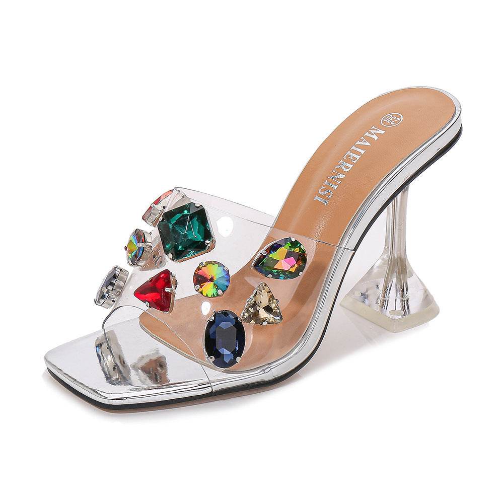 Rhinestone high heels - Mubimart
