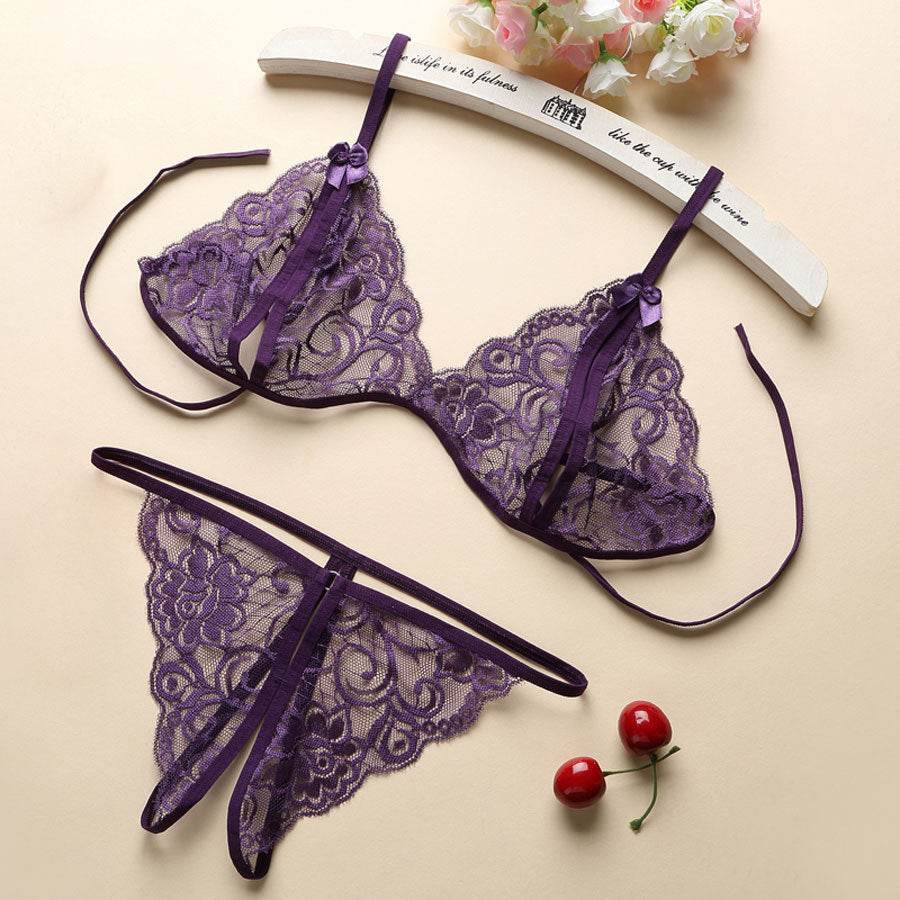 Plus size transparent lace thong - Mubimart