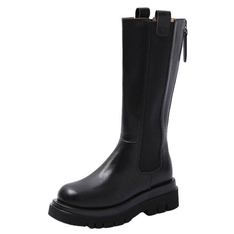 Chimney Boots Rear Zip Tall Boots Martin Boots - Mubimart