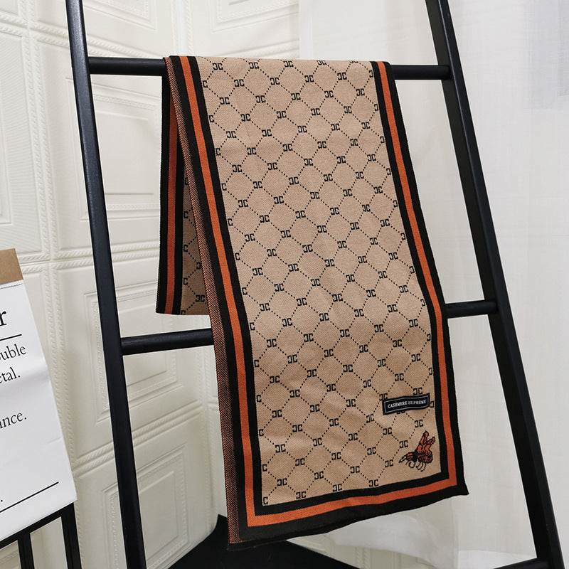 Spring-autumn-winter Knitted Scarf Men Dongdaemun Korean Youth Art - Mubimart