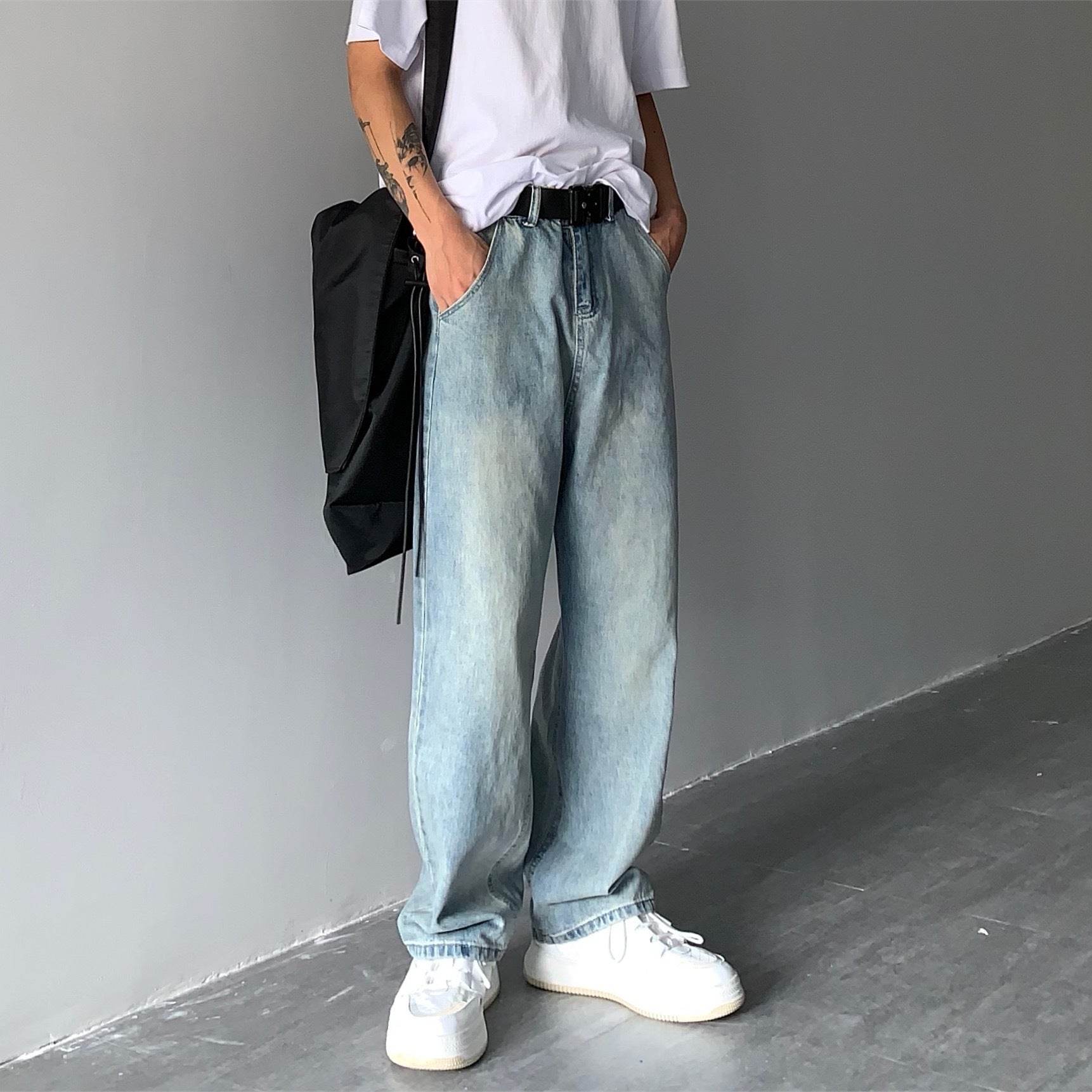 Wide-leg Jeans Men And Women - Mubimart