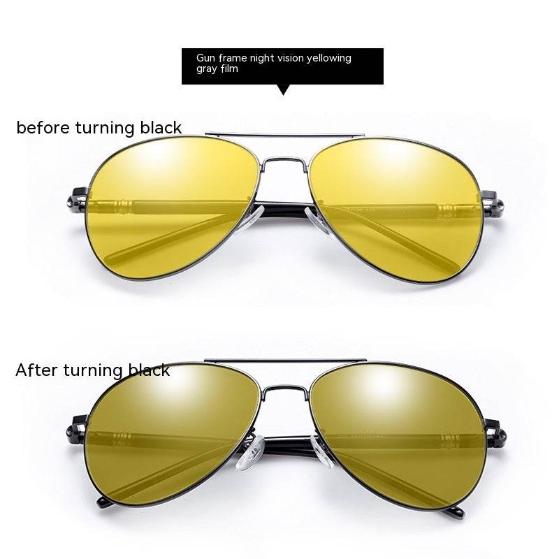 209 Polarized Sunglasses Color Changing Day And Night Dual-purpose Sunglasses Aviator Sunglasses Glasses For Driving - Mubimart