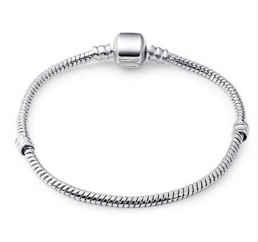 Women Bracelet 925 Unique Silver Crystal Charm Bracelet for Women DIY Beads Bracelets & Bangles Jewelry Gift - Mubimart