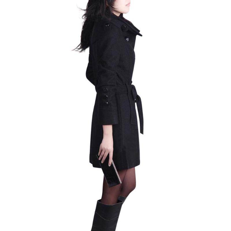 Woolen coat trench coat - Mubimart