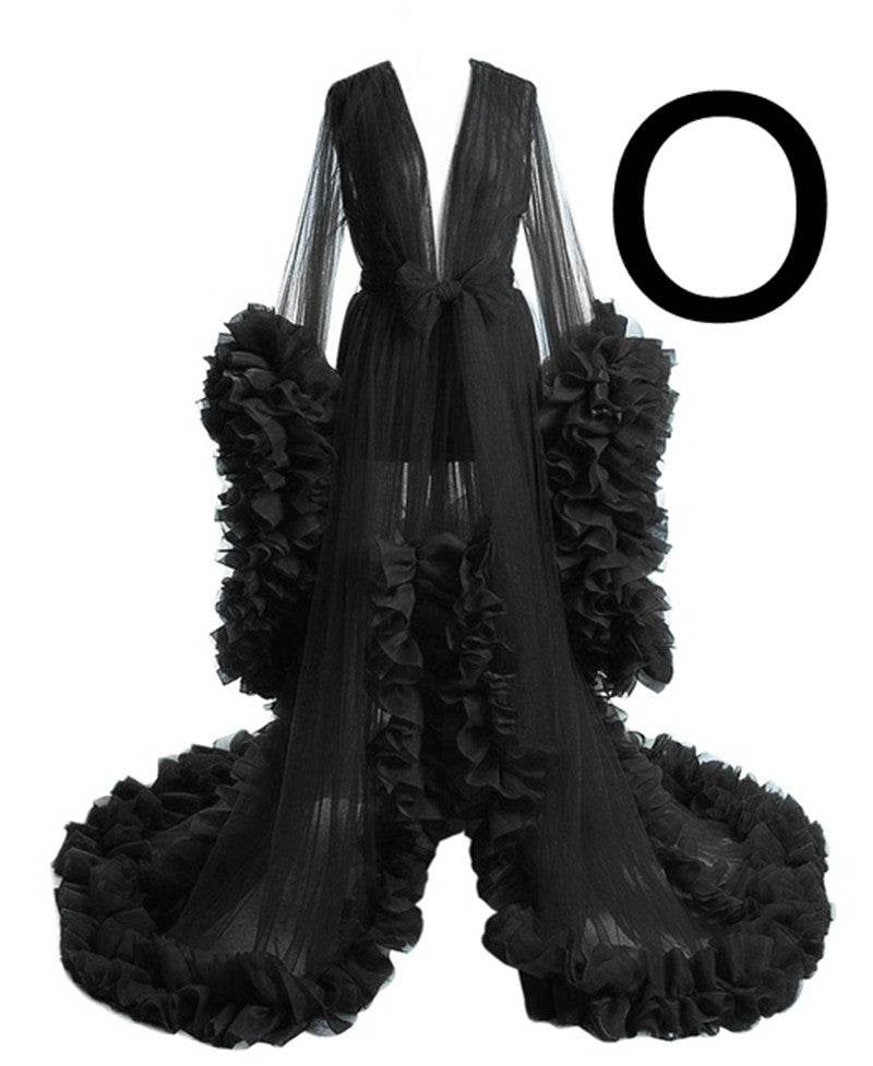 Long Tulle Robe For Pregnant Women - Mubimart