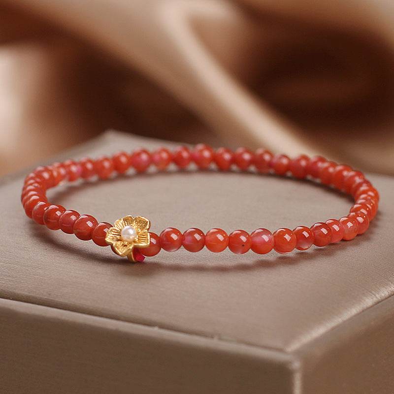 Natural Yanyuan Agate Beaded Bracelet For Women - Mubimart