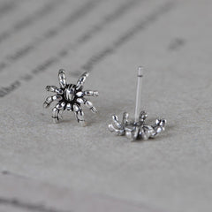 Fashion Men And Women Thai Silver Simple Literary Design Spider Earrings