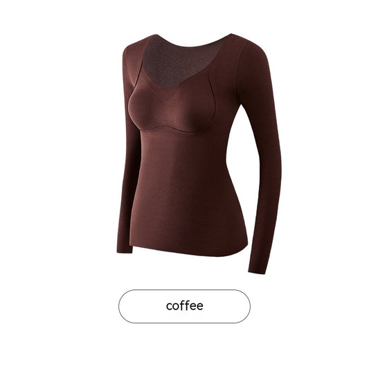 Women's Chest Cushion Wool Lining Thickened Underlay Shirt