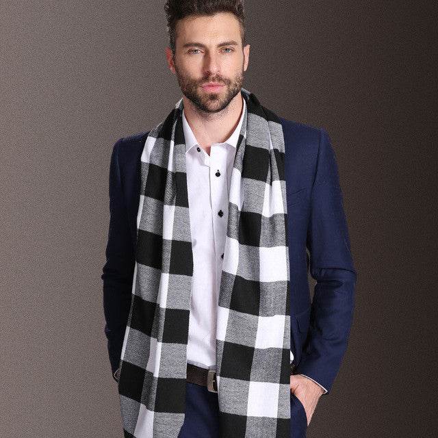 New Europe Fashion Shawl Scarves Men Winter Warm Tartan - Mubimart