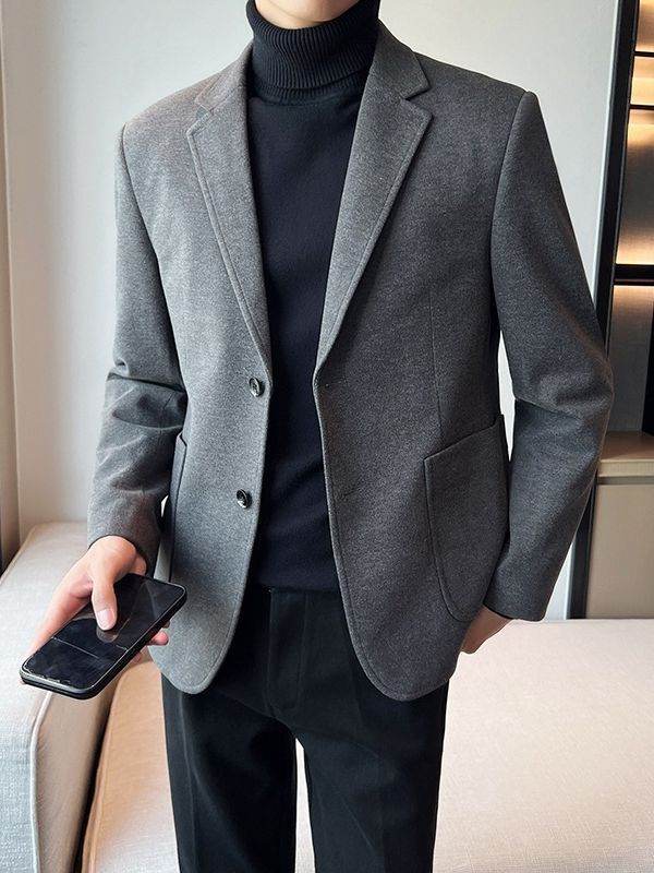 Lightly Mature Woolen Blazer Thick Woolen Coat Leisure Suit - Mubimart