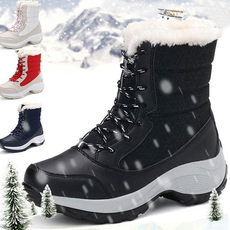 Snow Boots Plush Warm Ankle Boots For Women Winter Shoes - Mubimart