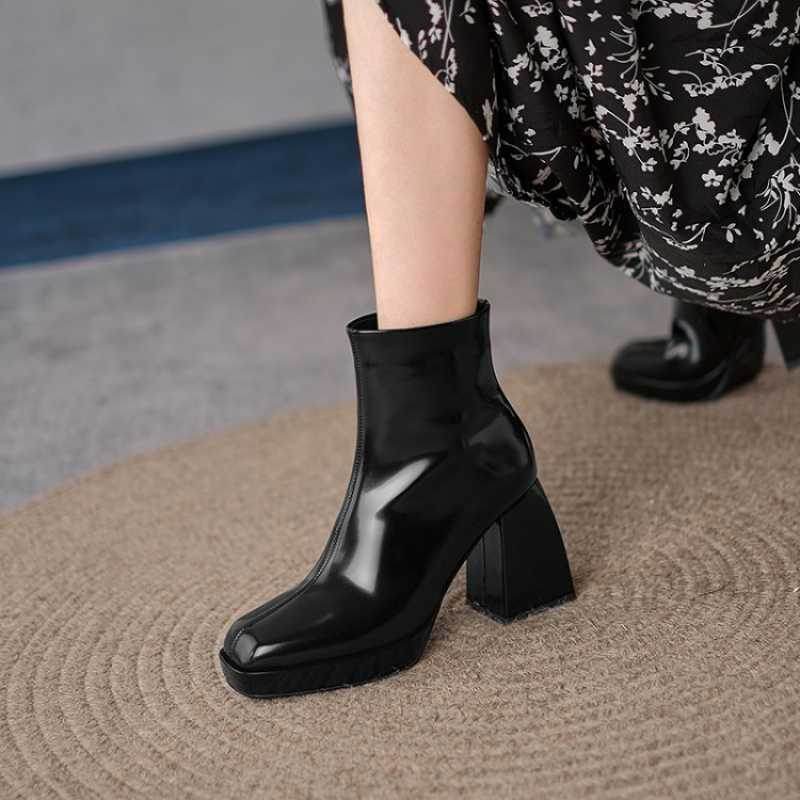 Fashion Soft Leather Women Boots Women Shoes - Mubimart