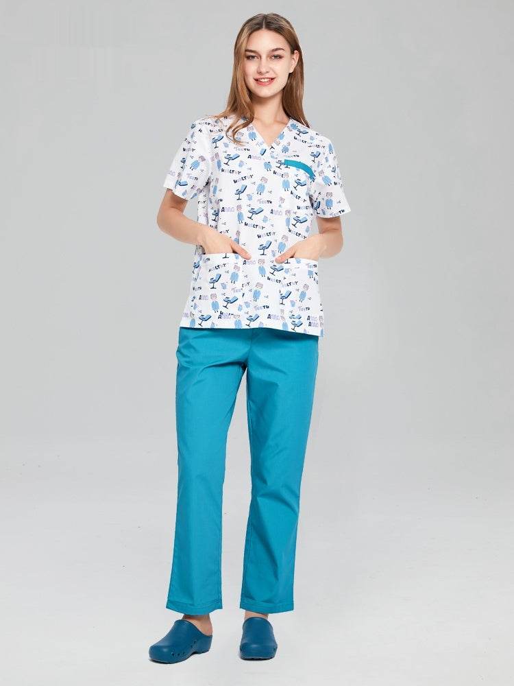 Dental Clinic Printed Work Clothes - Mubimart