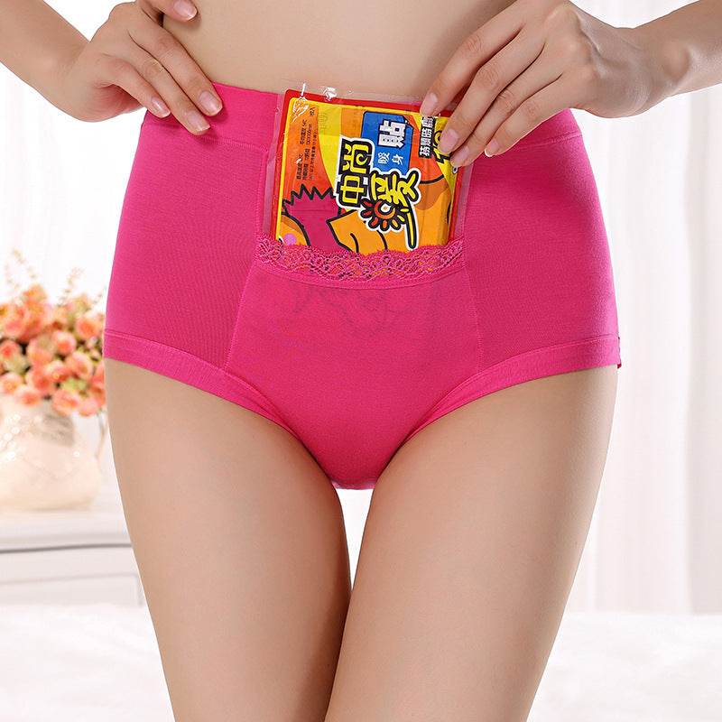 Bamboo Fiber Pocket High Waist Anti-leakage Women's Panties - Mubimart