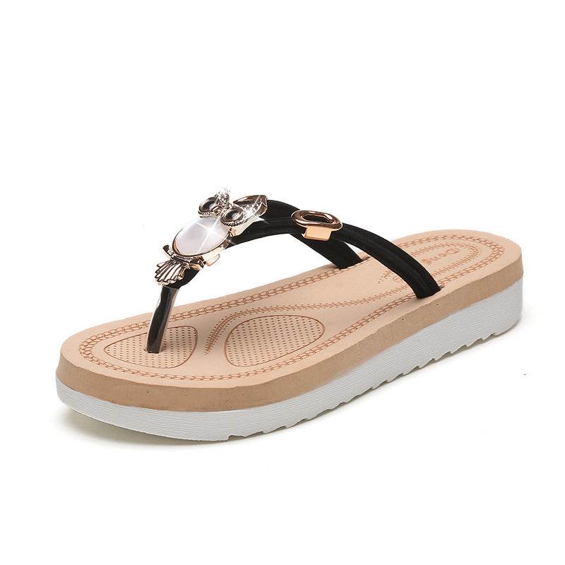 Rhinestone flip flops - Mubimart