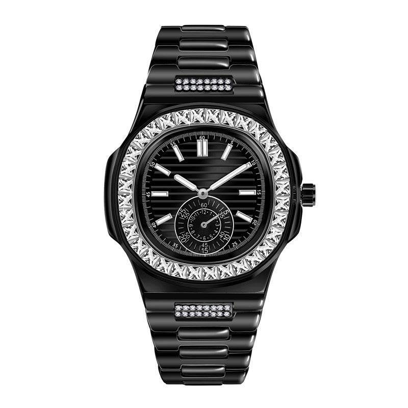Mens Fashion Alloy Band Diamond Gifts Watches - Mubimart