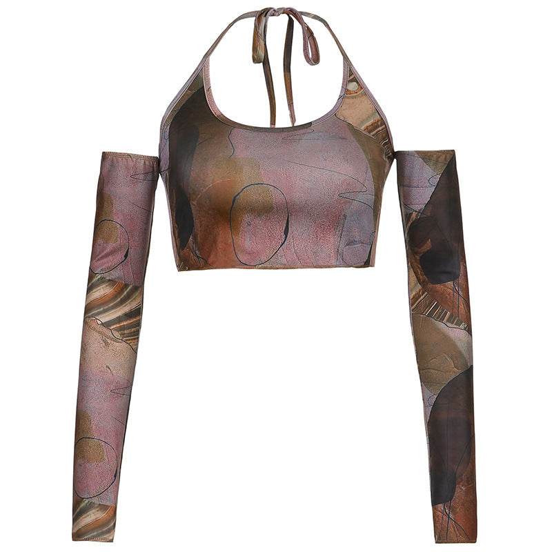 Women's Fashion Abstract Print Camisole Top - Mubimart