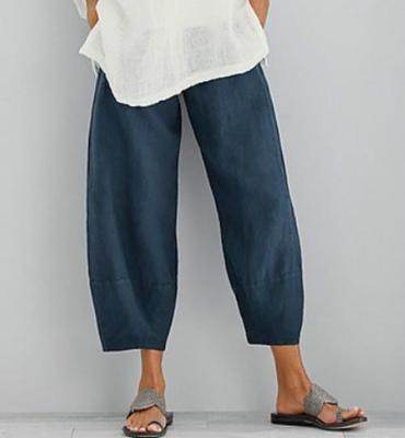 Solid Women's Simple Loose Casual Capris Pants Summer Spring - Mubimart