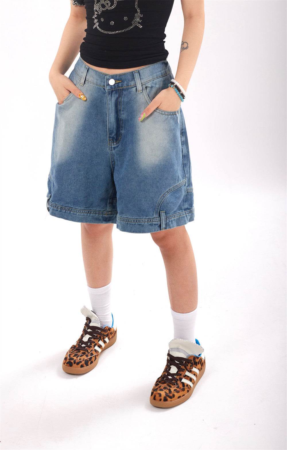 Fashion Baggy Denim Shorts Men And Women - Mubimart