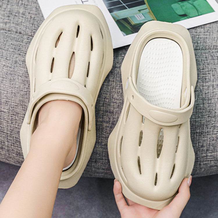 Fashion Clogs Shoes Summer Ankle-wrap Slippers Garden Beach Shoes - Mubimart