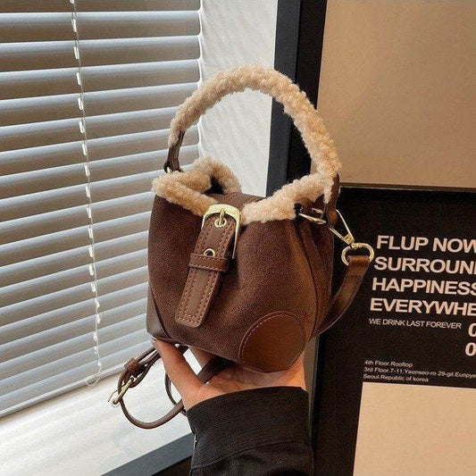 Crossbody Bags Women Shoulder Bag Casual Retro Plush Bag Versatile Plush Designer Bags Purse And Handbags Female Bags - Mubimart
