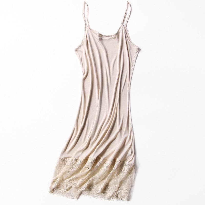 Summer Silk Slip Dress Black - Mubimart