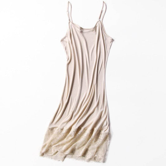 Summer Silk Slip Dress Black - Mubimart